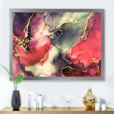 Rouge et noir, art abstrait fluide de luxe IV - peinture sur toile