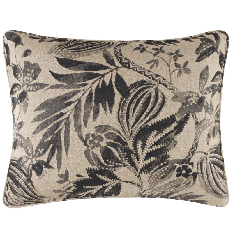 Antigua Linen Sham, Standard, Black/Ivory