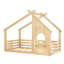 Kids Twin Solid Wood House Floor Bed With Window And Small Shelf-135460951-135460949