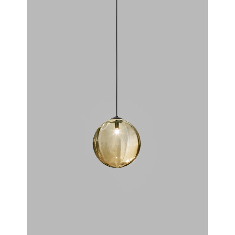 Puppet 1 - Light Pendant, Matte Black, 90" H x 11" W x 11" D, Amber Transparent