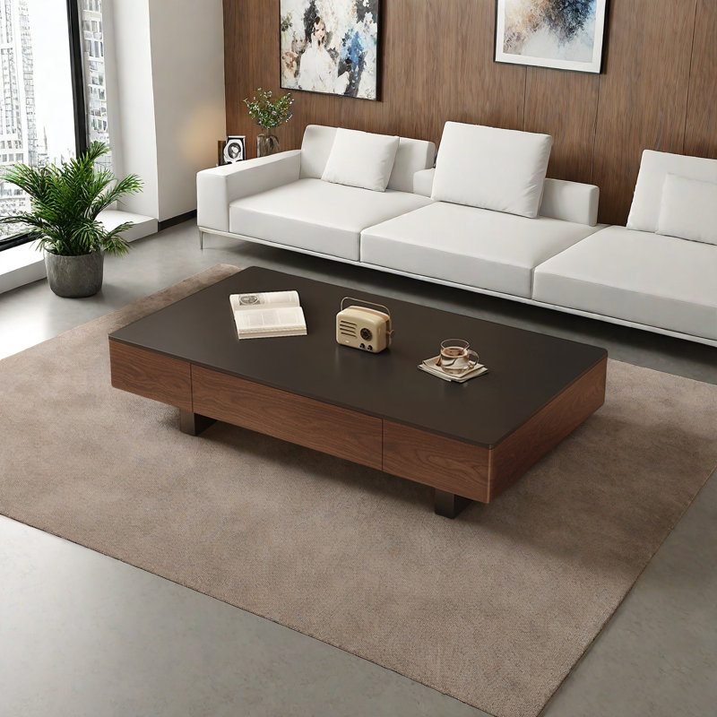 Table basse Vintage Rock, Noir, H 13,8 po x L 55,1 po x l 27,6 po