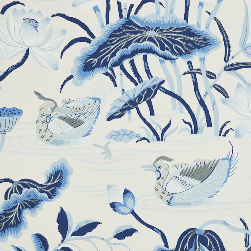 Lotus Garden Wallpaper, Porcelain