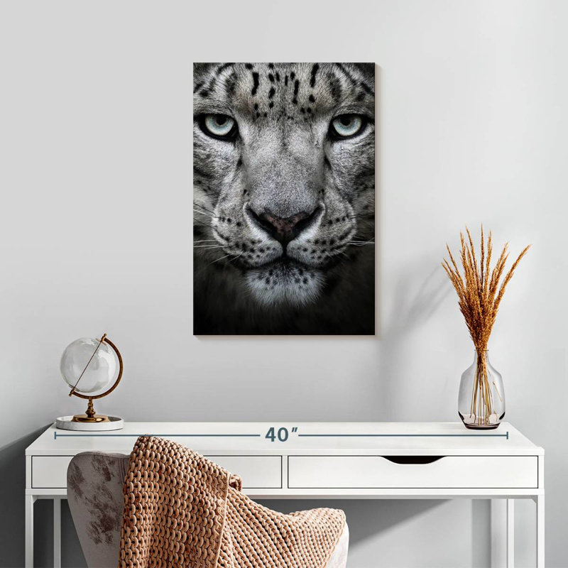 Brampt Snow Leopard Face, 24" H x 16" W