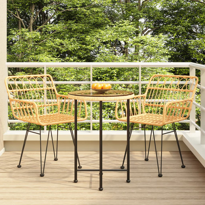 Ensemble bistro long pour 2 personnes 51,7 po Agilar, Brun, 51,7 po x 29,1 po