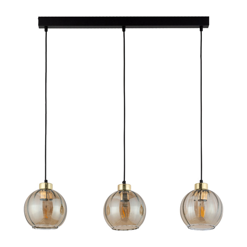 Bagnall 3 - Light Stainless Steel Kitchen Island Pendant, Brown