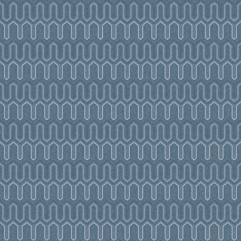 Geometrix 10m x 52.8cm Satin Wallpaper Roll, Prussian