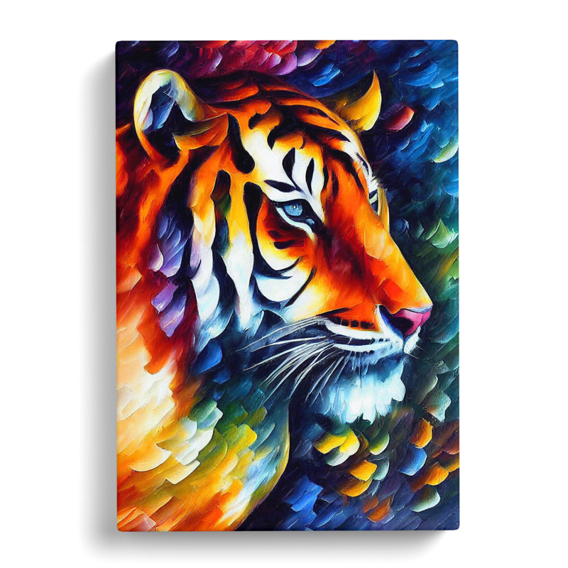 XV1022-4690X Tiger Portrait No.3 - Print, Wrapped Canvas, 50cm H x 35cm W, No Matte