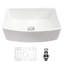 30" White Ceramic Sink - Apron Front Arch Edge Single Bowl Front, Durability