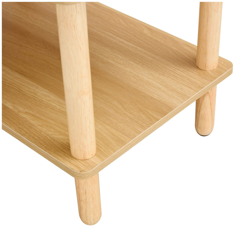 Modern 2-Tier TV Stand for Living Room Furniture,Rectangular Centre Table with Open Storage Shelf,Rounded Rubberwood legs,Stable and Durable,Easy Assembly
