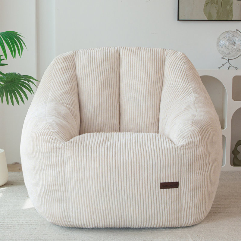 Bean Bag Chair Comfy Bean Bag Sofa Corduroy Bean Bag Chair, Beige