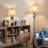 65.3" H Antique Brass Floor Lamp with Night Light