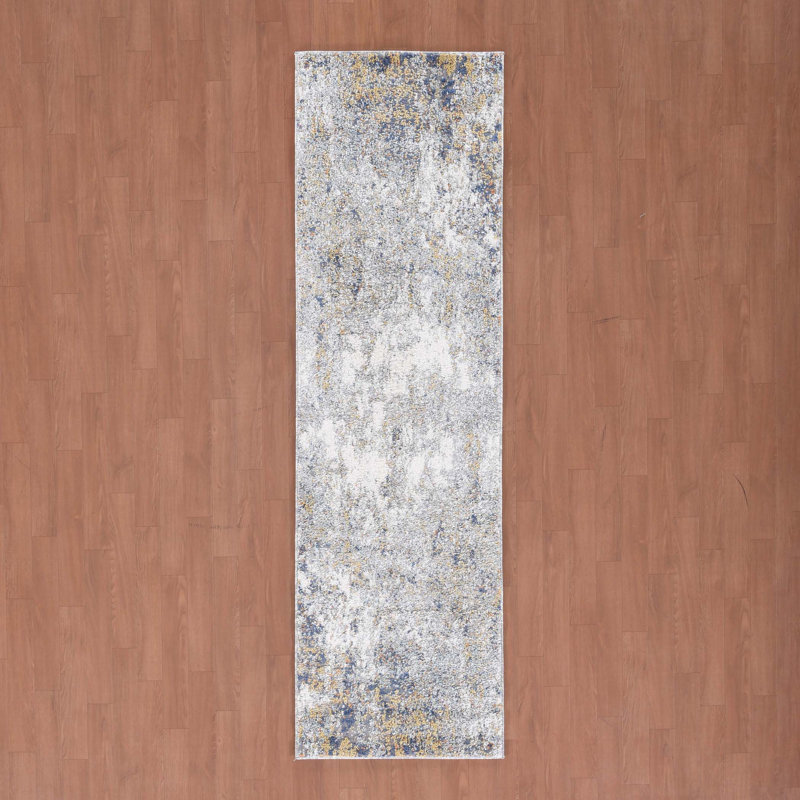 Tapis beige / gris Holly, Tapis de couloir 2 pi 6 po x 8 pi