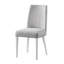 Chaise avec pieds blancs et tissu gris