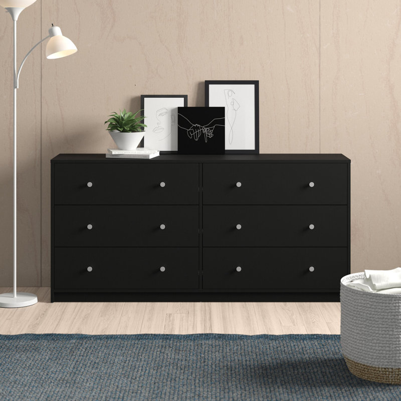 Clanton 56.34'' W 6 - Drawer Dresser, Black