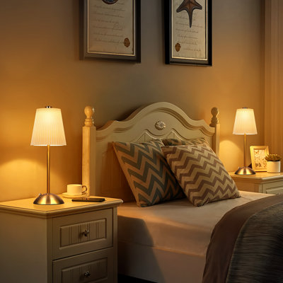 Dimmable Table Lamp Touch Control LED Cordless Rechargeable Desk Lamp for Bedroom Dining Table Counter
