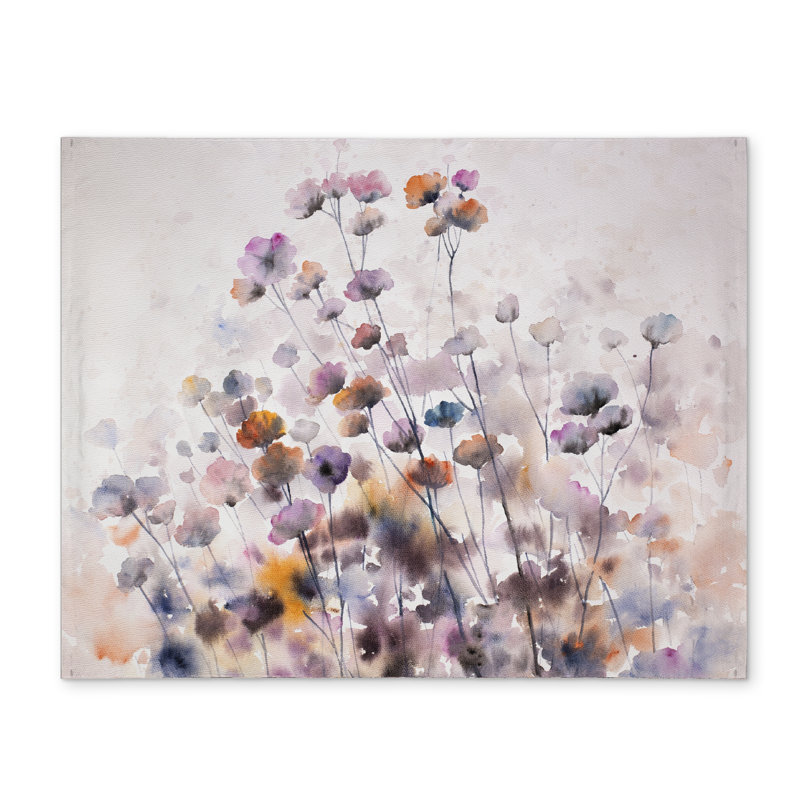 Purple Romantic Wildflowers Polyester Placemat - Home Decor