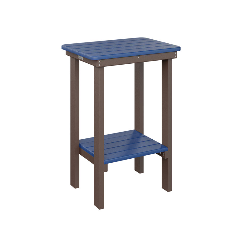 Berlin Gardens Rectangular End Counter Table, Chocolate Brown, Pacific Blue
