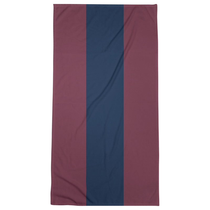Cotton Blend Lightweight Bath Towel, Wine/Navy Blue