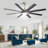 66'' Modern Ceiling Fan With 8Blades,Adjustable LED Light,Remote Control Reversible Motor-1963112954