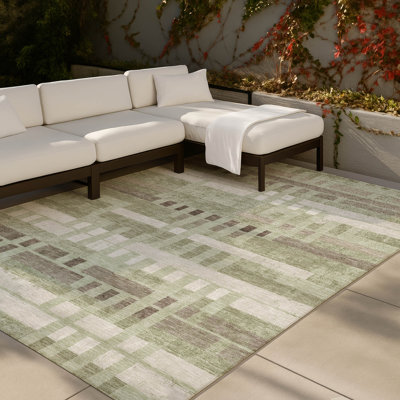 Machine Washable Indoor/Outdoor Chantille ACN2897 Striped Rug