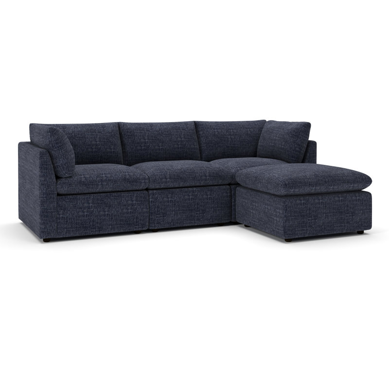 Canapé modulaire 4 pièces Kallie, Chenille performance indigo Nomad