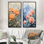 Pivoines et sommet de montagne III - art mural floral 2 pièces