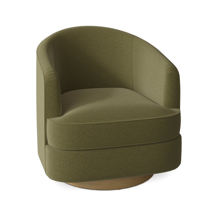 Tipsy Upholstered Swivel Barrel Chair, Hazelnut, Sage (8789 30)