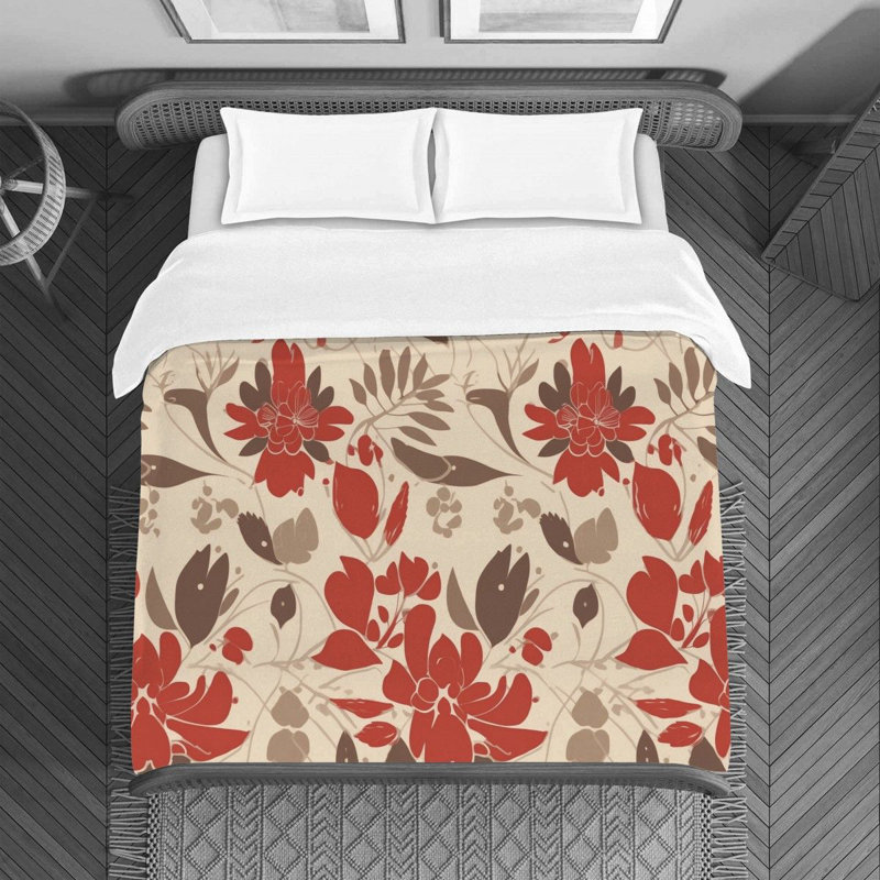 Housse de couette Floral Aviraj, Housse de couette simple