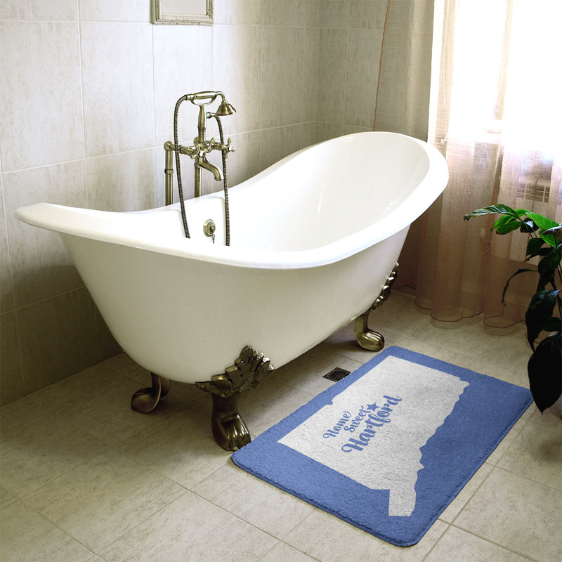 Tapis de salle de bain fairbanks alaska, l 17 po x L 21 po, Bleu, Home sweet Hartford