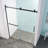 56-60"W X 75"H Semi-Frame Single Sliding Shower Door, 304 Stainless Steel In Matte Black, 5/16" (8Mm) Thick SGCC Tempered Clear Glass.