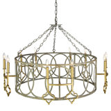 French 10 - Light Candle Style Drum Chandelier