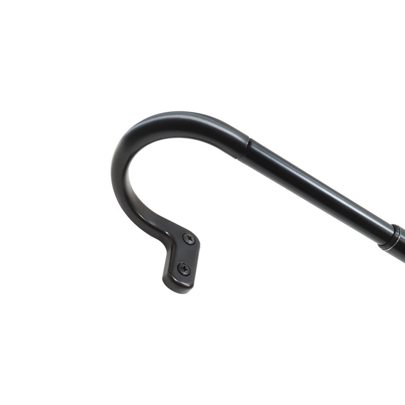 Tringle à rideaux simple réglable en métal Justi, H 2,5 po x l 128 po x P 3,5 po, Noir pétrole