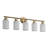 5-Lamp Copper Iron Dimmable Glass Vanity Light