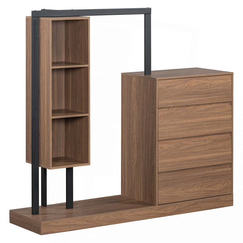Armoire avec 4 tiroirs et 3 tablettes, Espresso