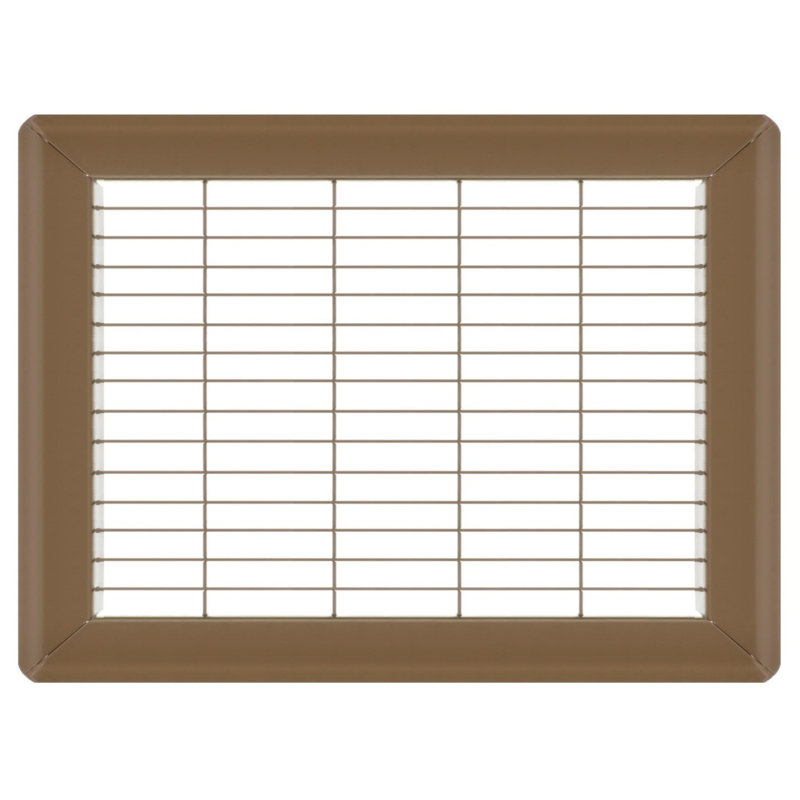 Gril de plancher brun de gros calibre, H 0,9 po x l 8 po x L 10 po