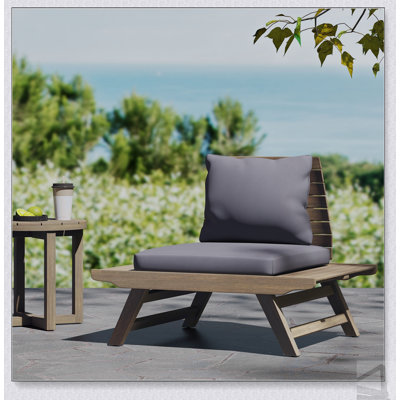 Fauteuil club Sedona avec bois d'acacia durable et coussins résistants à l'eau pour une détente en plein air
