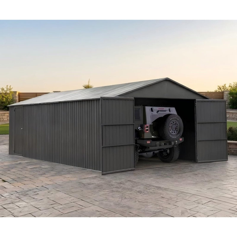 Large Sheds with Storage 12x30FT Metal Modern Garage for Home Backyard