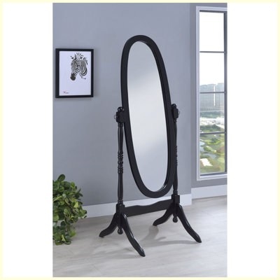 Miroir pleine grandeur noir Cheval | Miroir inclinable moderne et ajustable pour salon, chambre à coucher