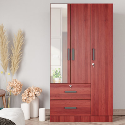  Armoire garde-robe avec miroir pratique sur l'une des portes et deux tiroirs