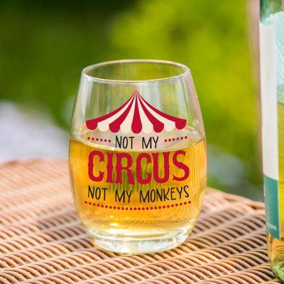 Circus Stemless Glass, 17oz, Gift Box