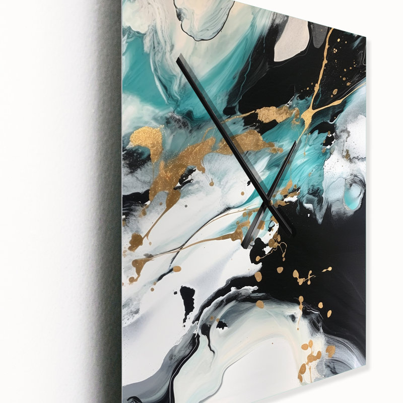 Pleine lune bonheur abstrait II - Horloge murale peinture abstraite, Petit