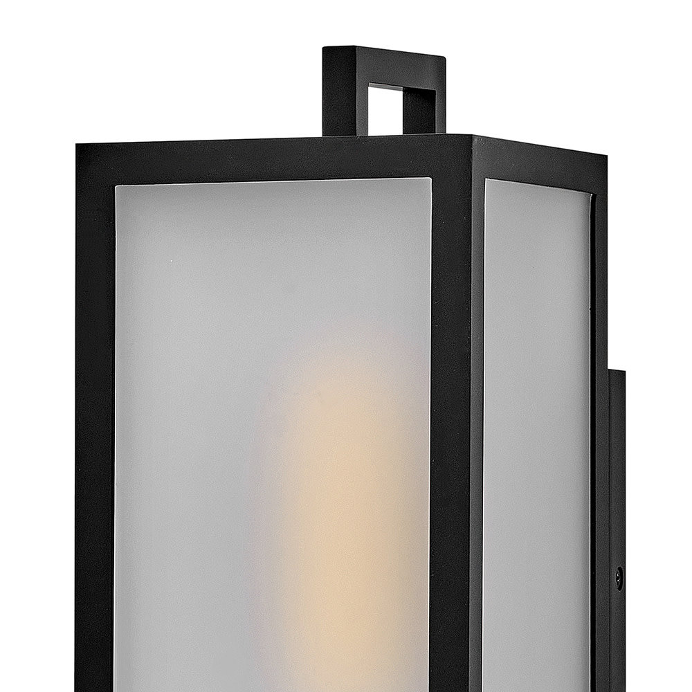 Halden Etched Glass Outdoor Wall Lantern, 15" H x 5.5" W x 6.5" D
