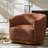 Maily Modern Boucle Chenille Swivel Barrel Armchair with Ergonomic Backrest and Solid Wood Legs-120336963