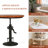 Vintage End Table With Handle Crank Industrial Bar Table Solid Wood Top Dia19.7"-489588432