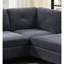 Canapé d'angle en tissu de chenille de style contemporain gris cendré avec pieds en bois et coussins modulaires classiques