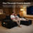 Compressed L-shaped Sectional Sofa With Side Pockets,wireless Charging Device,Two Usb Charging Ports,One Cup Holder,Bluetooth Speaker,reversible Lounge Chaise,Chenille Material,black