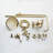 Juno Wall Mount Dual Handle Gold Bathroom Shower with Hand-Held Shower