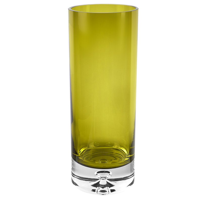 Handmade Glass Table Vase, Olive Green