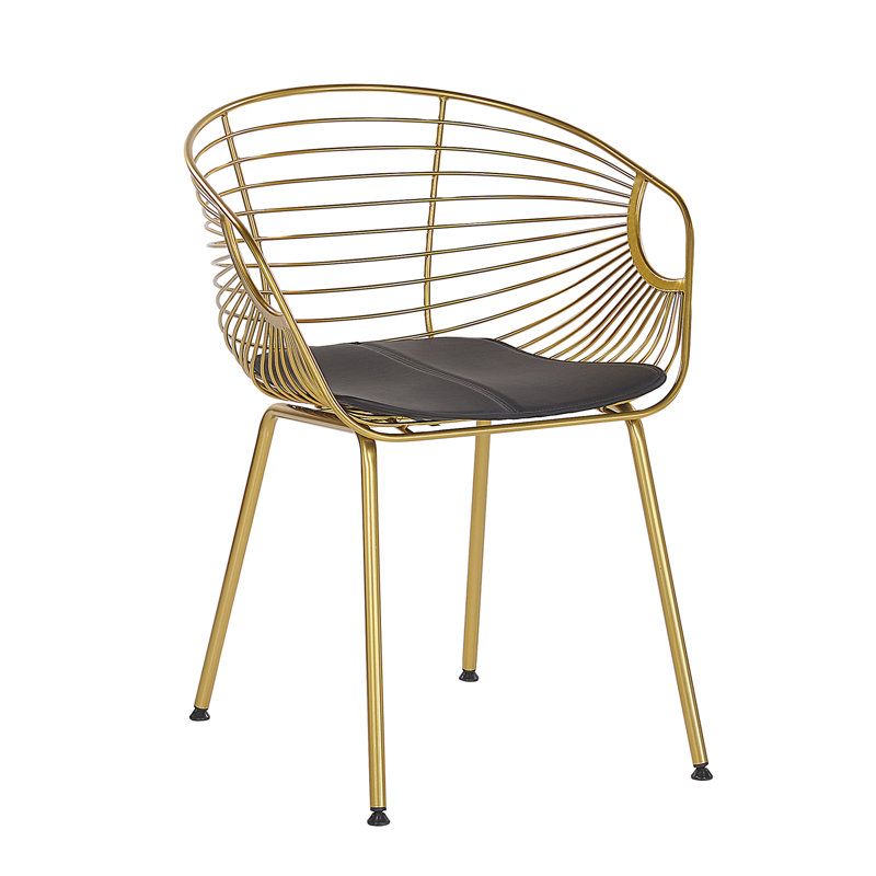 Bonneau 46cm H Upholstered Ladder Back Armchair, Gold