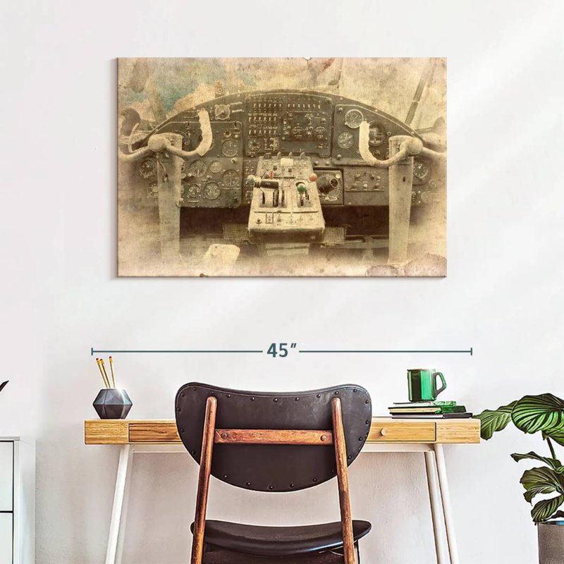 Mehar Vintage Plane Cockpit, 26" H x 39" W